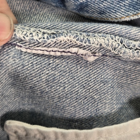 Levis 501 Jeans Womens Made in USA Blue Straight Button Fly Distressed 26x28 - Picture 8 of 16